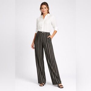 Elegant Striped Wide Leg Pants